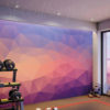 Ombre Triangle Mountains Mural in a gym