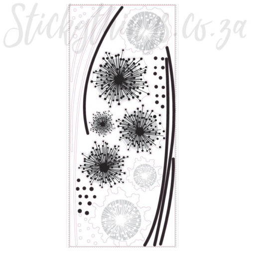 SSheet showing all 55 of the Dandelion Wall Stickers