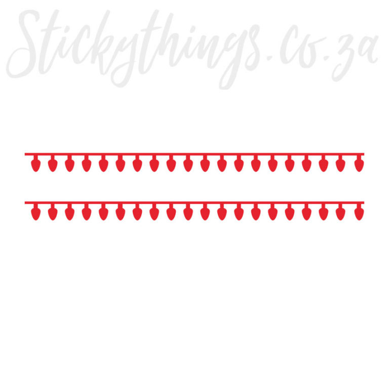 2 lengths of 1m long Christmas Light Decals Silhouette