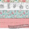Floral, Gingham and Alice illustrations in the Girls Wood Look Mural
