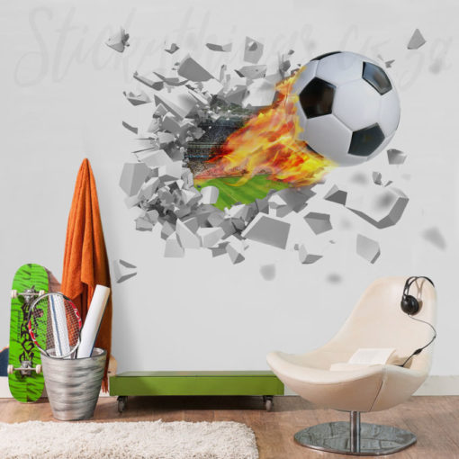 Flame Soccer Ball Wall Decal