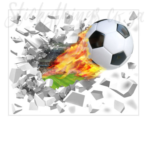Sheet showing the layout of the 3D Soccer Ball coming through the wall sticker