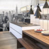 New York Wall Mural installed in a modern kitchen