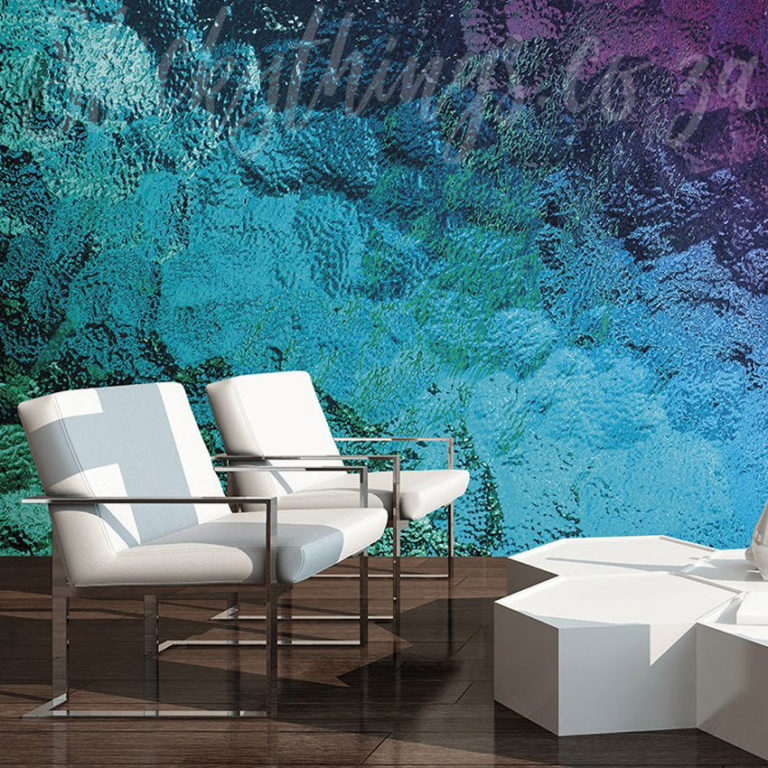 Lounge with the Purple and Blue Abstract Texture Wall Mural