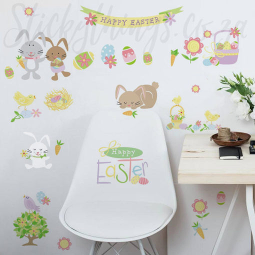 Easter Bunnies Wall Stickers in an entrance hall