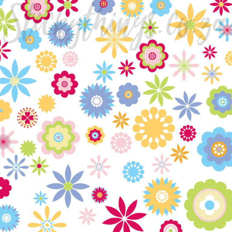 Close up of the funky Flower Power Wall Art Stickers