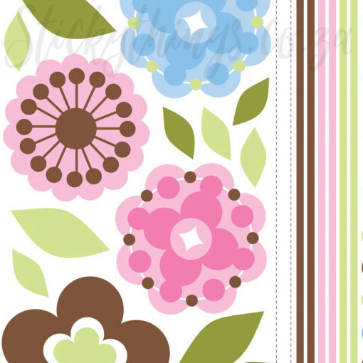 Close up of the Girls Flowers Wall Art Decals