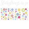 4 Sheets with 61 Roommates Peel and Stick Graphic Flower Wall Decals