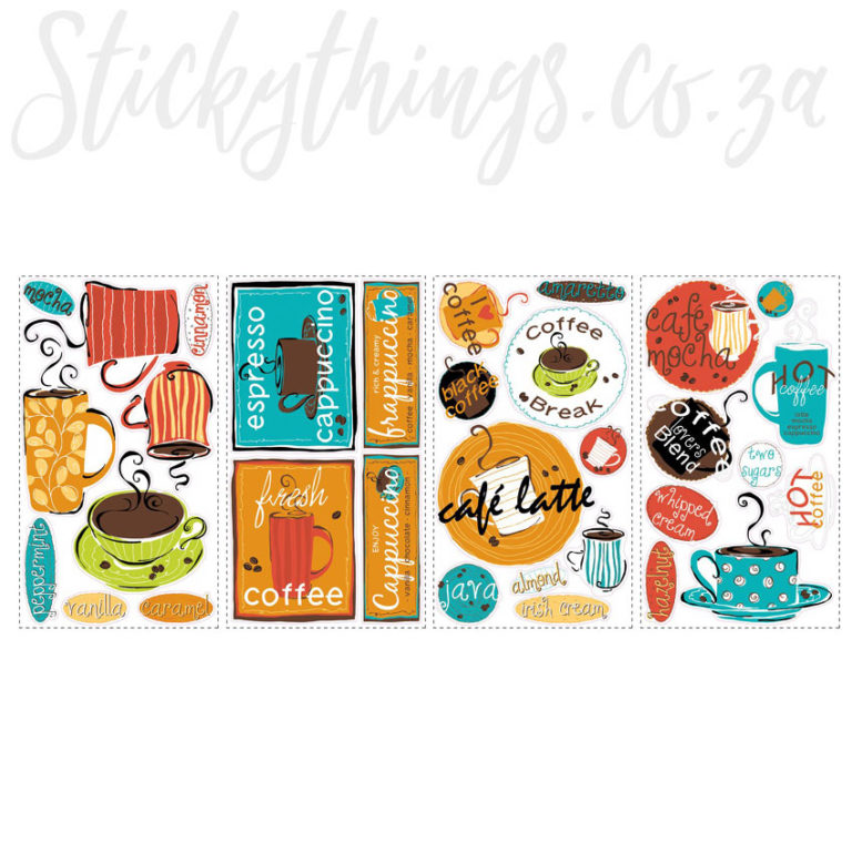 4 sheets of Coffee Cafe Decals