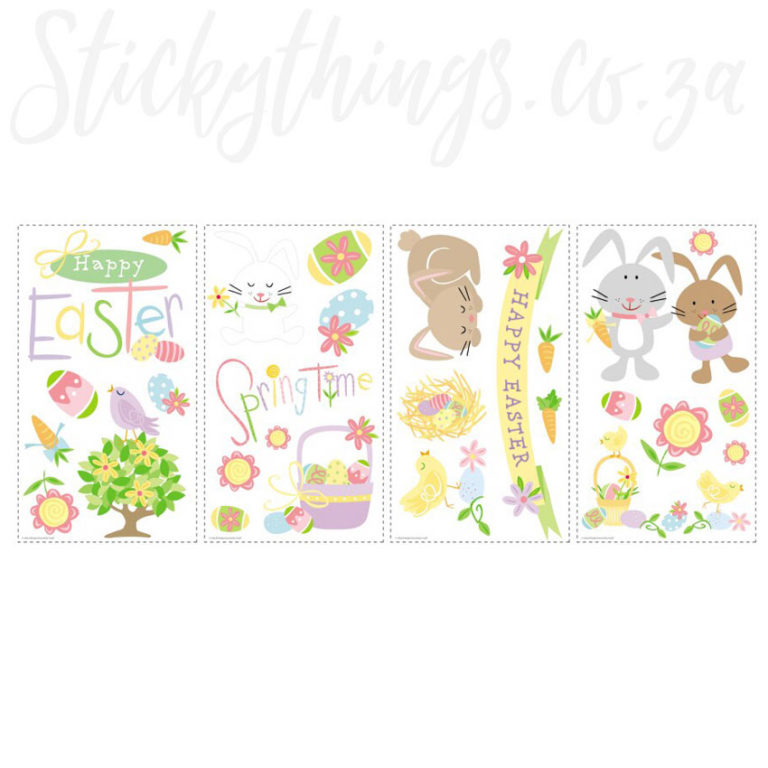 4 Sheets of the Roommates Easter Wall Decals