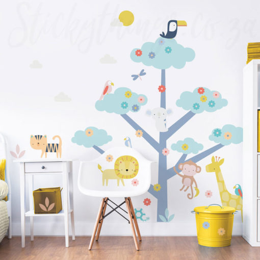 Kids room with the cute Safari Tree Wall Stickers