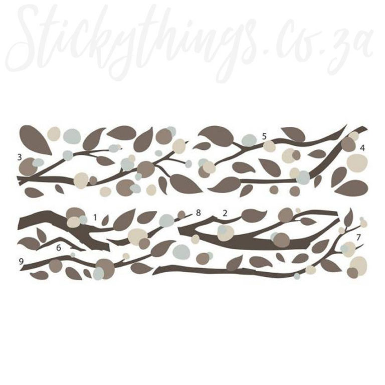 Roommates Brown Branch Wall Sticker Sheets