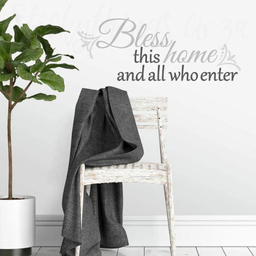Bless This Home Wall Decal in a foyer