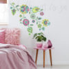 Distressed Flowers Wall Sticker in a girls bedroom