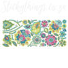Large sheet of Roommates Boho Floral Wall Decals