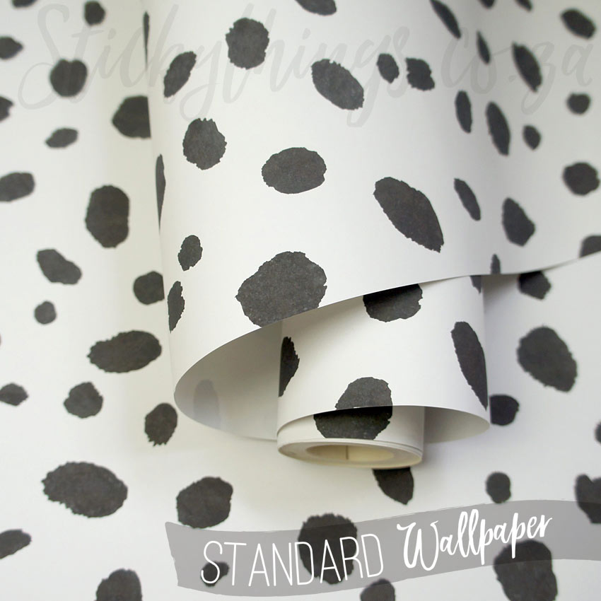 Irregular Dots Wallpaper - Black and White Dalmatian Spots Wallpaper