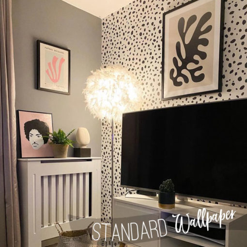 Lounge with the Dalmatian Black and White Dot Wallpaper
