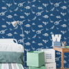 Blue Dinosaur Wallpaper in a Boys Room