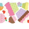 Closeup of the fun colours and patterns in the Cupcake Party Wall Stickers