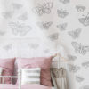Glitter Butterflies Wall Decal in a girls bedroom