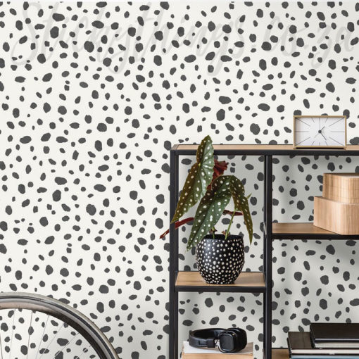 Hand drawn Dots Wallpaper in a home office
