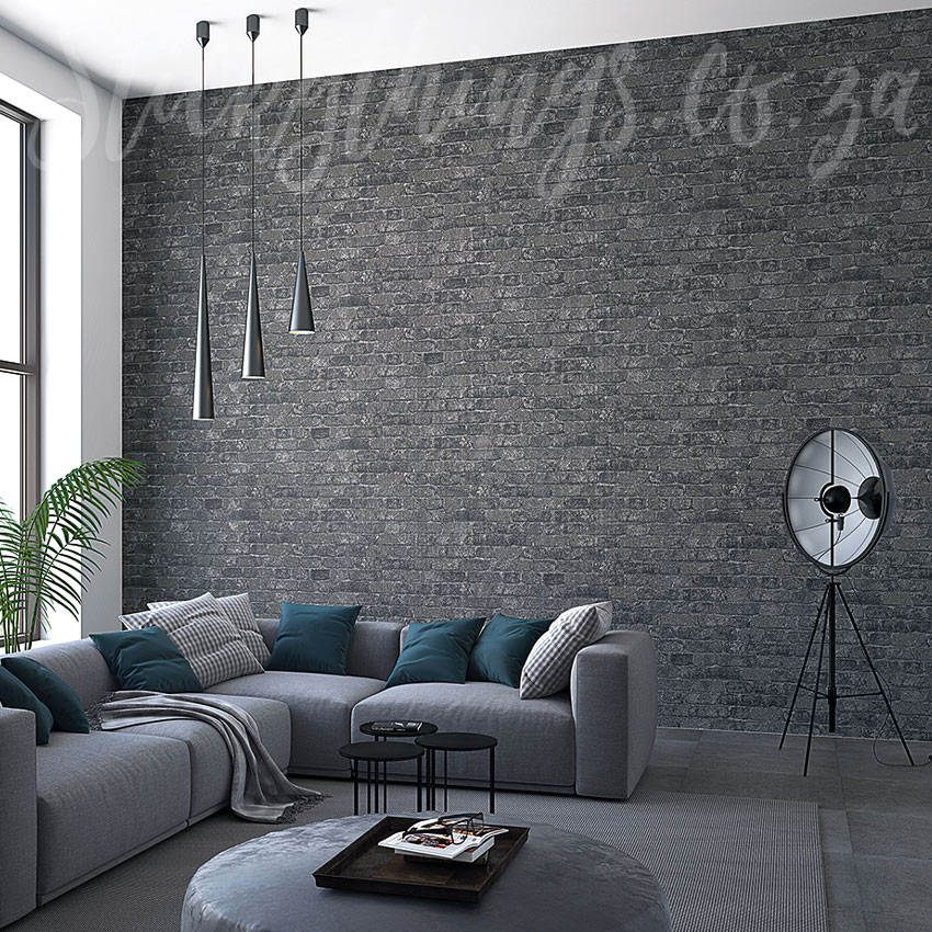 Textured Grey Brick Wallpaper - Anaglypta 3D Grey Bricks Wallpaper