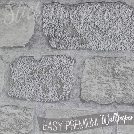 Close up of the granular realistic Textured Light Grey Bricks Wallpaper