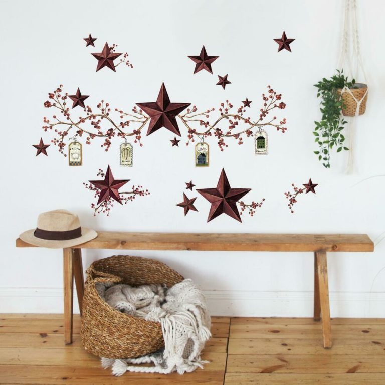 Berry Branch and Country Stars Wall Art Sticker in an entrance hall