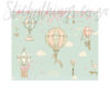 Cute Girls Hot Air Balloon Decal Poster avalaible in small, medium or large