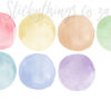 Close up of the Rainbow Watercolour Dot Decals