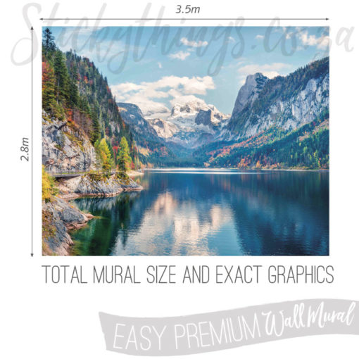 Exact measurements (3.5m x 2.8m) of the Snow Mountain LakeWallpaper Mura