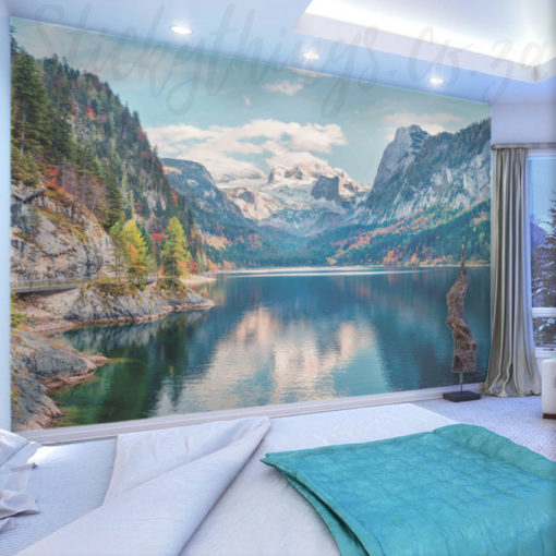 XL Snow Mountains Wall Mural in a spa treatment room
