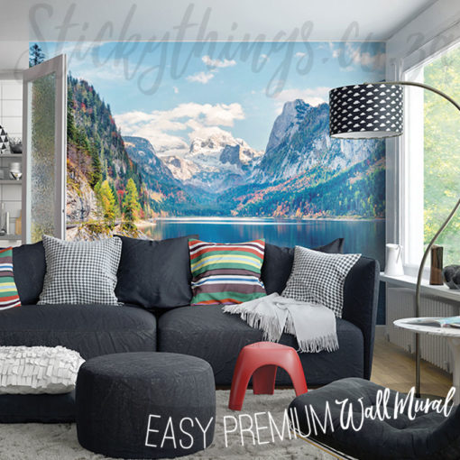 Snow Mountains Wall Mural in a Lounge