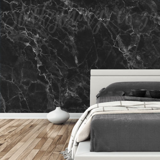 Bedroom with the Black Marble Wall Mural