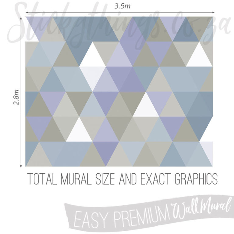 Exact measurements (3.5m x 2.8m) of the Geo Triangle Wallpaper Mura