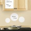 Whiteboard Sheet Wall Decal cut in a rectnagkle and circles in a kitchen