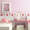 Flower Power Room Border on a pink wall in a girls bedroom