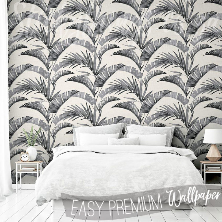 Banana Palm Leaves Charcoal in a bedroom