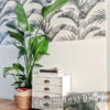 Banana Palm Wallpaper Charcoal in a lounge