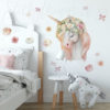 Floral Unicorn Wall Vinyl in a little girls bedroom