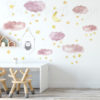 Pink Cloud Wall Stickers in a girls playroom