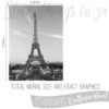 Exact measurements (1.83m x 2.54m) of the La Tour Eiffel Wall Mural