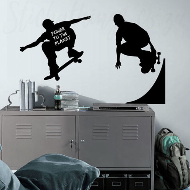 Skate Boarding Wall Decals in a teen room