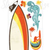 Close upof the detail in the Surf Board Wall Decals