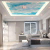 Installing the Soft Clouds Wall Mural on the ceiling