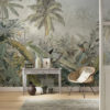 Amazonia Vintage Tropical Wall Mural in a yoga room