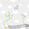 Elephant, Giraffe and Zebra in the Balloon Safari Wallpaper