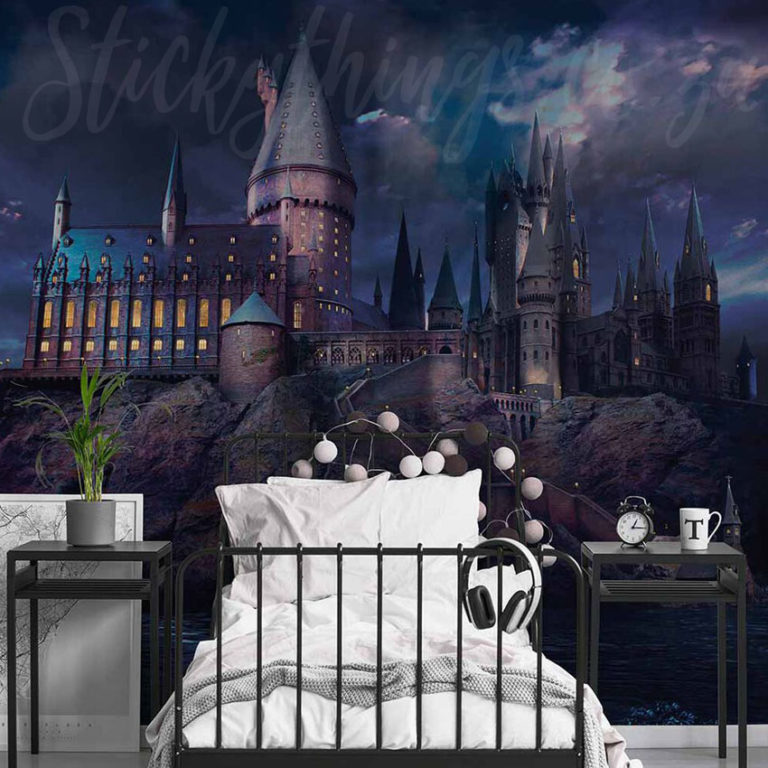 Hogwarts Wall Mural in a Bedroom