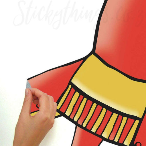 Super easy, just peel and stick the Giant Rocket Wall Sticker