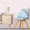 Pink Clouds Wallpaper in a girls playroom